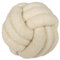 Fay Bless Moderne Wohndekoration Knotenkissen - Handgefertigtes, weiches rundes Kissen für Schlafzimmer, Bett und Wohnzimmer (Beige,28CM)