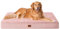 EHEYCIGA Orthopädisches Hundebett Grosse Hunde XL 112x81x9cm, Hundekissen Waschbar Flauschig, Hundematte Hundematratze für Kiste, Dunkelrosa