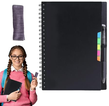 Fruusv Taccuino cancellabile, Taccuino cancellabile - Notebook ecologico connesso digitalmente,Taccuino in carta minerale riutilizzabile intelligente per prendere appunti in ufficio e in ufficio