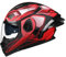 Woljay Casco Da Motociclista Casco Integrale Flip Up Doppia Visiera Integrato Moto Per Adulti Uomini Donne Street Racing Ciclomotore Approvato DOT/ECE (Red-Transparent Visor,Medium)