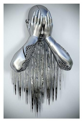 XIUWOUG Abstrakte Wandkunst mit 3D Effekten: Skulptur Paare auf Leinwand, moderne Wanddekoration im Wohnzimmer Schlafzimmer,2,70X100cm No Frame