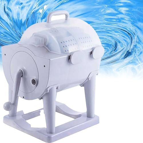 Tragbare manuelle Waschmaschine, handbetriebene Waschmaschine/Trockner mit Anti-Rutsch-Füßen, nicht elektrische Waschmaschine/Schleuder-Trockner-Kombination for Schlafsäle, Wohnungen, Geschäftsreisen