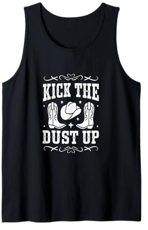 Kick The Dust Up Western Country Stivali Cowboy Cappello Canotta