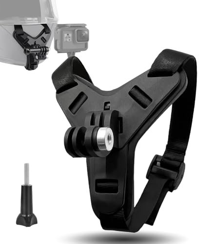 Motorradhelm Halterung Helmhalterung Chin Mount Schwarz mit 1 Schraube für GoPro Hero 13/12/11/10/9/8/7/6/5, für Osmo Action, für Session, für SJCAM