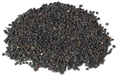 Phefop Aquariumkies, Schwarzer Mini-Sandstein, Natürlicher Kies, Aquarium-Sandstein, Dekorativer Kiesfüller für Aquarien