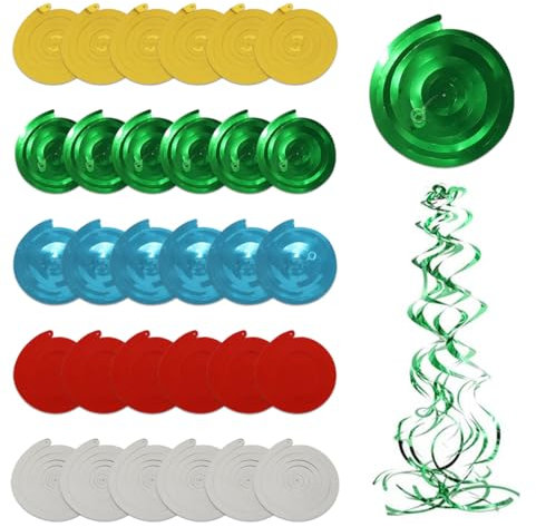 WUSJCOF 30 Pezzi Spirali Appese Ghirlanda a Spirale Decorazioni per Soffitto per Matrimoni Compleanni Natale Decorazioni per Feste