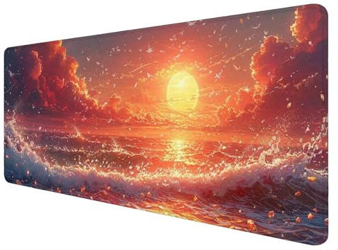 Tapis de Souris Flots Grand Tapis de Bureau Gamer Tapis de Souris XXL 1200x600x3mm Tapis de Souris Personnalisé,Protege Accessoire Bureau Desk Mat,pour Maison ​Deco Ordinateur Bureau J839