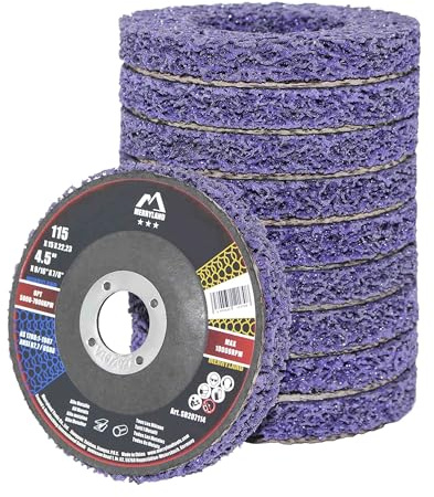 Merryland 10 Pcs Disque de Décapage 115 mm Violet Disques de Nettoyage | 115mm Meuleuse À Rectifier, Peinture Rouille, Disque CSD Disque à Décaper, Métal INOX Acier Fer, Bravo-Line SB207114-10