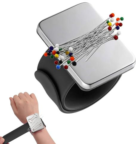 HREDZEO Magnetic Wrist Sewing,Magnetic Sewing Pincushion Wrist Portable Arm Pin Cushion Magnetic Pincushion with Silicone Wristband for Sewing Braiding