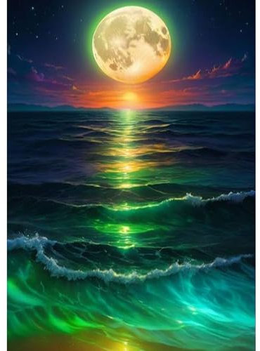 GHHKUD Mond Diamond Painting für Erwachsene, 5D Diamant Painting Bilder für Erwachsene Anfänger, DIY Diamond Art Painting Set, Full Drill Diamant Malerei für Dekoration 30x40 CM