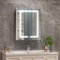 Luxstein Armoire de salle de bain avec miroir et éclairage LED, 3 couleurs de lumière 6000 K, anti-buée, montage mural, avec prise et étagère, peu encombrante, 50 x 66 cm, blanche
