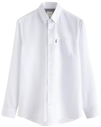 NEXT Herren Schmale Passform Pflegeleichtes Button-Down-Oxford-Hemd
