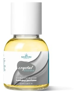 SANTINI Wäscheparfüm für Frischen und Langanhaltenden Duft - Wäscheduft für Alle Textilien Geeignet, Hergestellt in EU aus Französischen Premiumölen (50ml, Crystal Embrace)