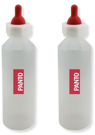 PANTO Lämmermilch Aufzuchtflasche 2 x 500 ml – Schaf- & Ziegenlämmer | Hochwertige, langlebige Aufzuchtflaschen – ideal zur mühelosen Aufzucht von Schaf- & Ziegenlämmern