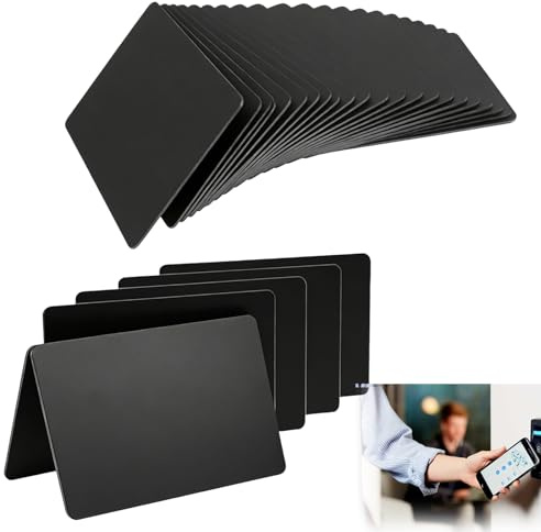 50 Stück NFC Karten, Wiederbeschreibbare NTAG215 NFC Tags 504 Byte Speicher, PVC NFC Karte Leer Programmierbar, NFC Visitenkarten Kompatibel mit Allen NFC Unterstützten Geräten Schwarz