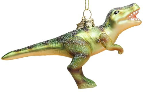SIKORA T-Rex besondere Weihnachtskugel Glas Christbaumschmuck Deko Figur Weihnachten Anhänger Ornament - Trend Line - BS034