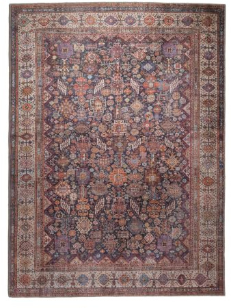 FRAAI | Home & Living Orientteppich - Liva Herati Blau - Polyester - Flachgewebe - Vintage, Orientalisch - Wohnzimmer, Esszimmer, Schlafzimmer, Büro - Carpet