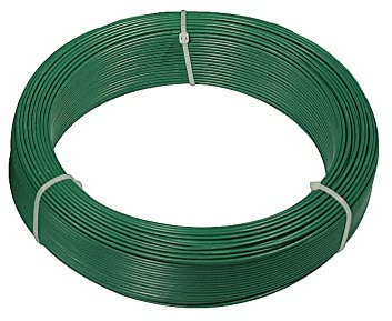 VERDELOOK Matassa Plast, Filo di Ferro plastificato, Diametro 3.3 cm Lunghezza 20 m, Verde