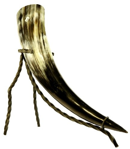 Naturprodukte-MV Trinkhorn ca. 0,3l mit Trinkhornständer Methorn mit Horn Ständer