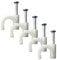 Round White Cable Clips 10mm with Fixing Nails - Packs of 100