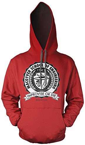 MacGyver Officiellement Marchandises sous Licence School of Engineering Hoodie (Rouge), Large