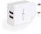OcioDual EU-Wandladegerät, 2 USB-Anschlüsse mit 5V, 2.1A, 10W, Ladegerät für Smartphones, Netzteil für USB-Stecker, Schnellladung, Modell: ST600, Weiss