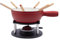 osoltus Fondue | Käsefondue | Fleischfondue Set Gusseisen 6 Personen Emaille rot