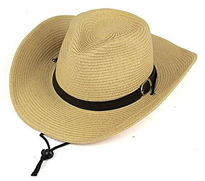 Sombrero de cowboy de paja de ala ancha para hombre, color blanco crema , hombre, Beiger