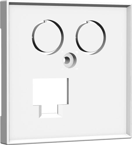 Homeway Zentralplatte TV+LAN 55x55 55x55mm rws Multi-Einsatz/Abdeckung für Daten- und Kommunikations-Anschlusstechnik 4250679716306