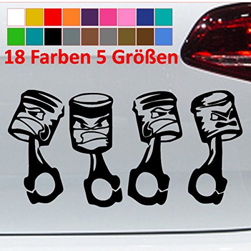 Zylinder Kolben Auto Aufkleber Kopf Tuning V4 V6 JDM Sticker 18 Farben 5 Größen