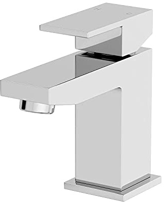 Architeckt® Ibbardo Bathroom Basin Sink Mixer Tap Cloakroom Mini Mono Modern Square Single Lever Handle Faucet for Sinks, Chrome