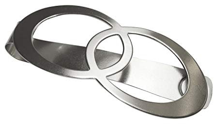 GARDINIA Raffspange Infinity mit Magnetverschluss, Vorhang-Raffhalter für Vorhänge oder Stoffe, 13,5 x 5,5 cm, Metall, Edelstahl-Optik
