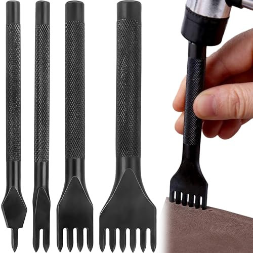 MINGZE Nueva herramienta de bricolaje para manualidades de cuero, juego de cincel de costura de diamantes con cordones Kits de artesanía de cuero (5mm)