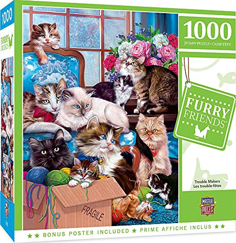 MasterPieces 1000-teiliges Puzzle für Erwachsene, Familie oder Kinder – Trouble Makers – 48,9 x 67,9 cm
