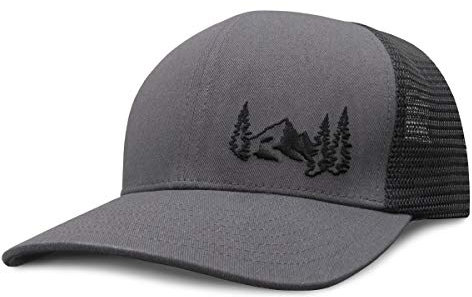 Grace Folly Trucker Hat for Men or Women- Many Cool Designs (Mountain- Gray)