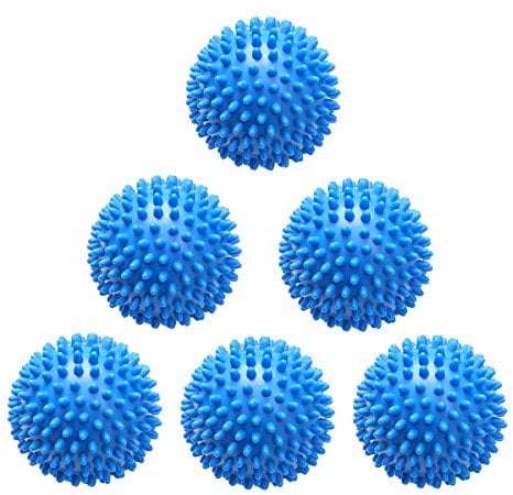 Reusable Dryer Balls Laundry Wash Dryer Balls Anti-Static Fabric Softener Laundry Washing Ball, 6pcs (Blue)