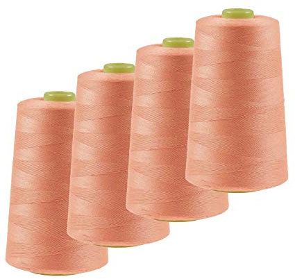 4 x 4572m Overlock-Garn Overlock-Nähgarn Oeko-Tex Polyestergarn Farbe 501 bis 540, Farbe:A539 altrosa