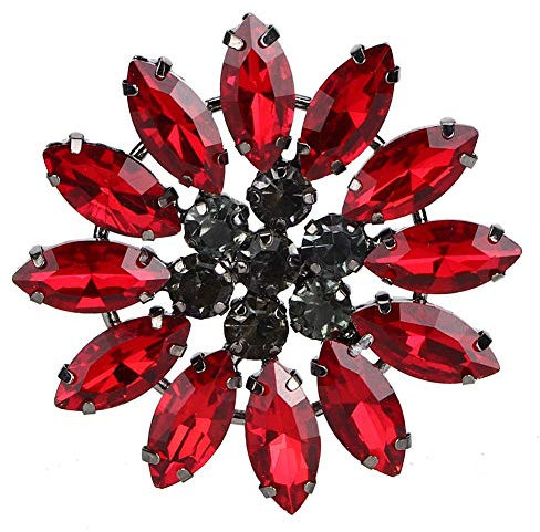 2Pcs Fleur Coloré Cristal Applique En Verre pour Broche Vêtements Sacs Robe Ceinture Badge Chaussures Accessoires Cheveux[rouge]Sequins