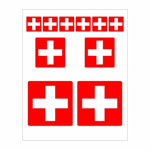 Generisch 10 Stück Flaggen Aufkleber Schweiz Set | Sticker Autoaufkleber