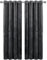 Oxford Homeware Charcoal Blackout Curtains 90x90 for Bedroom – Crushed Velvet Eyelet Curtains Thermal Insulated + 2 Tie Backs (228cm x 228cm)