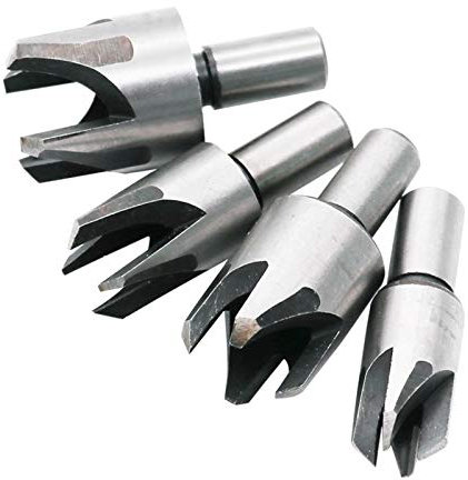 LiMePng 4 unids carpintería broca tipo de garra tipo carpintería corcho taladro 5/8 1/2 3/8 1/4 Woodwork Plug Cutter Cuchillo de corcho Herramienta de mano de acero al carbono LiMePng