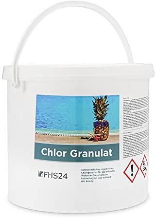 FHS24 Chlor Granulat 5kg schnelllöslich Chlorgranulat Desinfektion Chlorung Pool Wasserpflege Poolpflege