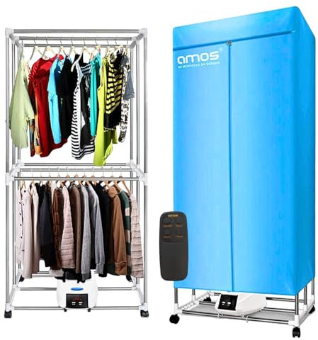 AMOS Eezy-Dry Electric Clothes Dryer, Heated Clothes Airer, 1300W 15kg Capacity, Laundry Airers