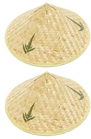 Tomaibaby Chinesische Stroh Hut Orientalischen Headwear: 2Pcs Asiatischen Kuli Japanischen Hut DIY Vietnamesisch Landwirt Kostüm Haar- Accessoire