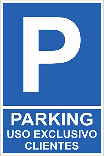 pubblimania Señal Parking Uso Exclusivo Clientes | Señalética en Material Aluminio Dibond 3mm (Cm 20x30)