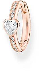 Thomas Sabo Einzel Creole mit Herz und weiße Steine vergoldetes Silber CR692-416-14
