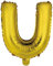 amscan folienballon Buchstabe U 34 cm Gold