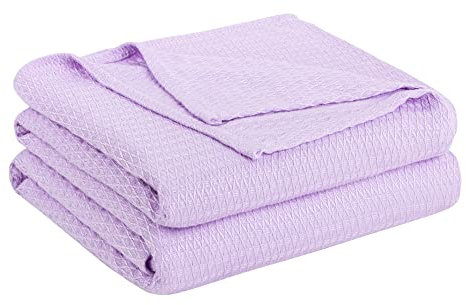 PiccoCasa Cooling Bamboo Blanket All Seasons Breathable for Hot Sleepers, Soft and Lightweight for Bed, Sofa Thin Blanket Summer Keep Cool Lavender Double 200x230cm