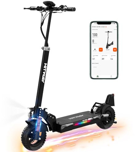 HITWAY H9 Pro Trottinette Electrique Adulte 10 Pouces, Batterie 20.8AH Moteur 800W, Scooter Electrique Pliable, 3 Modes de Vitesse,Vitesse Maximum 25KM/H,Pneu sans Chambre à air,avec Clignotants, APP