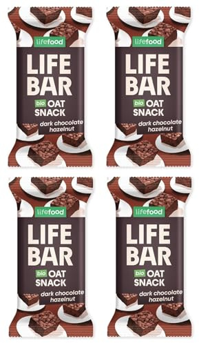 Lifefood Lifebar - Hafer Snack dark chocolate hazelnut, 40g (4er Pack)